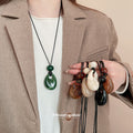 Translucent Teardrop Pendant Cord Necklaces in Three Colors view 2