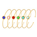 Open Cuff Bangle Gold Stainless Round Czech Glass Multi Color view 5