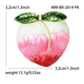 Pink Peach Brooch with Green Leaves and Gold Tone Stem view 6
