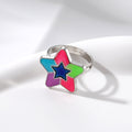 Silver Tone Multicolor Shape Adjustable Fashion Rings view 8
