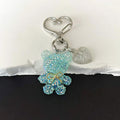 Rhinestone Teddy Bear Heart-Clasp Charms in Six Bow Colors view 6