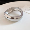 Polished Metal Round Bangles Gold Silver Hinge Styles view 10