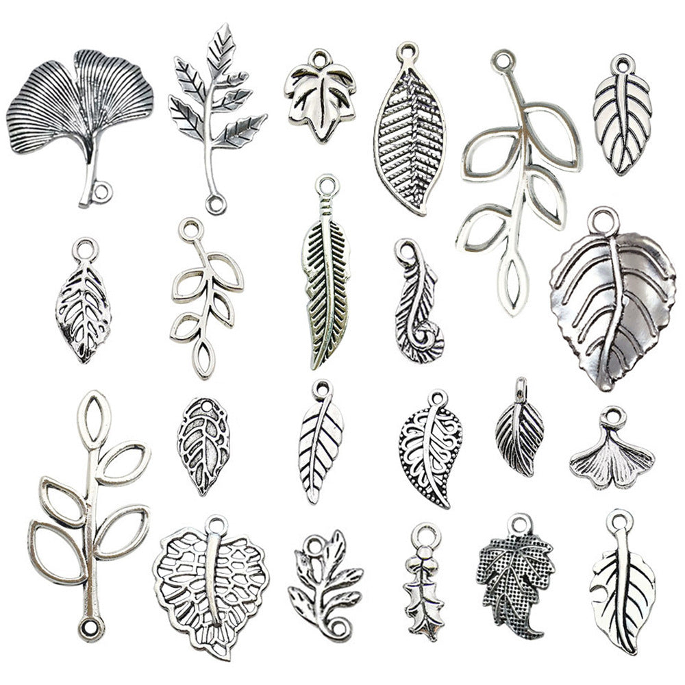 Antique Zinc Alloy Leaf Shape Charm Pendant for DIY Earrings Necklace Bracelet Making