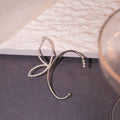 Silver Clear Look Butterfly Wing Left and Right Single Ear Cuffs view 6