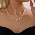 Shell Pearl Choker Necklace Gold Zircon Pendant Drop Styles view 2