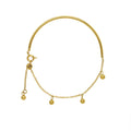 Open Bar Cuff Ball Tassel Chain Bracelet Gold Steel view 5