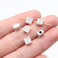 6.5x6.5x3.8mm 0.72g Antique Silver Zinc Alloy Square Small Hole Spacer Beads for DIY Bracelet Jewelry Making