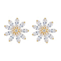 Gold Large Clear Marquise Daisy Stud Earrings Pair view 5