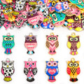 Colorful Patterned Owl Enamel Metal Charms, 16 Designs view 3