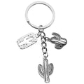 Antique Silver Cactus Boot and Horse Metal Keychain Set view 5