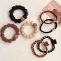Coffee Brown Elastic Hair Ties Scrunchies Nine Style Mix view 1
