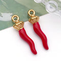 Stainless Steel Chili Pepper Charm Pendant for DIY Bracelet Necklace Keychain Making