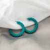 Green Twisted Hoops