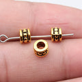 Dotted Cylinder Spacer Beads in 5 Metal Finishes for Jewelry Making view 5