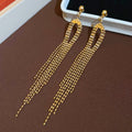 Gold and Silver Tone Chain Fringe Stud Earrings in Six Styles view 6
