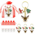 Gold Enamel Reindeer Face Boot Tree Christmas Keychain view 1
