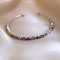 Colorful Crystal Slider Bracelet And Open Cuffs In Gold Or Silver Tone view 8