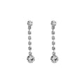 Gold and Silver Clear Look Long Line Dangle Earrings view 5