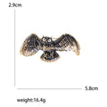 Antique Flying Owl Brooch Gold Silver Winged Bird Pin view 5