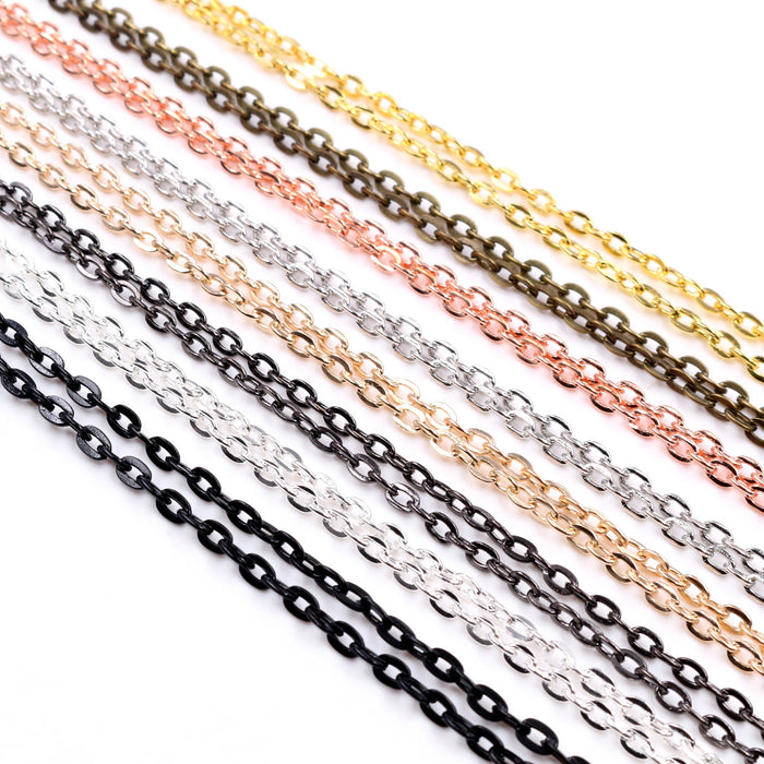 Fine Link Necklace Chains With Lobster Clasps in Five Tones