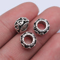 10x6mm 1.6g Antique Silver Zinc Alloy Heart Large Hole Beads for Bracelet Necklace Jewelry Making