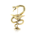 Snake and Cocktail Glass Brooch With Crystal Details view 5
