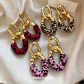 Fabric Wrapped Chain Drop Earrings in Three Colors view 1