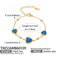 Gold Heart Glass Stone Necklace Bracelet Earring Sets view 7