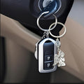 Silver-Tone Winged Angel Keychain With Cross Bead And Split Ring view 3