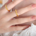 Bamboo Segment Band Rings Gold and Steel Multi Sizes view 3