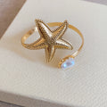 Shell and Starfish Pearl Open Cuff Bracelets Arm Bands view 6