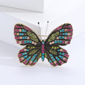 Rhinestone Butterfly Brooch Enamel Black Veins Five Colors view 10