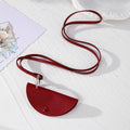 Leather Snap Key Pouch Necklace Cord Ring 6 Styles view 2