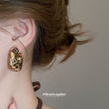 Leopard Print Chunky Hoop Earring Trio Jewelry Accessory view 3