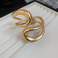 Two Open Geometric Cuff Designs In Gold Or Silver Tone view 7
