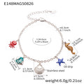 Stainless Steel Star Ocean Dual Chain Bracelets Anklets Gold Steel view 10
