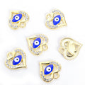 Enamel Evil Eye Heart Jewelry Components For DIY Earrings And Bracelets Charms view 6