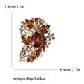 Large Crystal Leaf Swirl Brooch in Six Rich Colors view 10