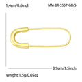 Matte Gold Safety Pin Brooch In Two Sizes Decorative Lapel Pin view 5