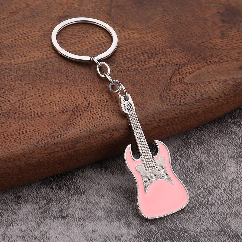 Metal Guitar Keychain Musical Instrument Pendant for Event Gifts
