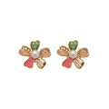 Colorful Floral and Leaf Stud Earrings in Three Mixed Designs view 5