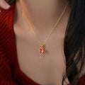 Gold-Tone Red Rocking Horse Jewelry - 2 Styles Polished Decorative Design view 3