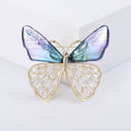 Two Tone Translucent Butterfly Brooch With Openwork Lower Wings view 2