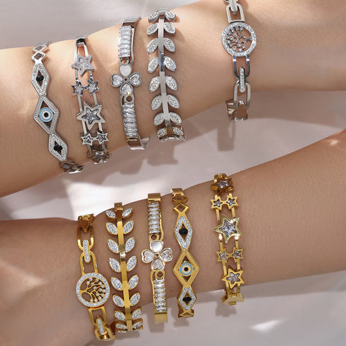 Display view of crystal motif bangles in main image 2.