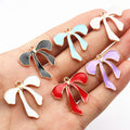 Enamel Bow Charms With Gold Tone Edges in Six Colors and Mix view 3