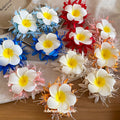 Fabric Plumeria Flower Duckbill Hair Clips Seven Colors view 2