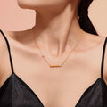 Maman Script Heart Zircon Necklace Herringbone Gold Set view 3