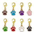 Enamel Paw Print Keychain Gold Lobster Clasp Eight Colors view 5
