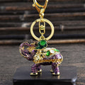 Enamel Elephant Keychain Rhinestone Metal Animal Bag Charm view 8