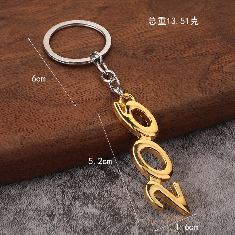 206 207 Number Zinc Alloy Car Keychain Bag Charm